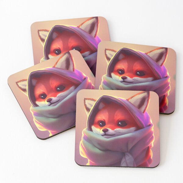 Item preview, Cute fox wrapped up in warm clothes designed and sold by Tuko Designs.