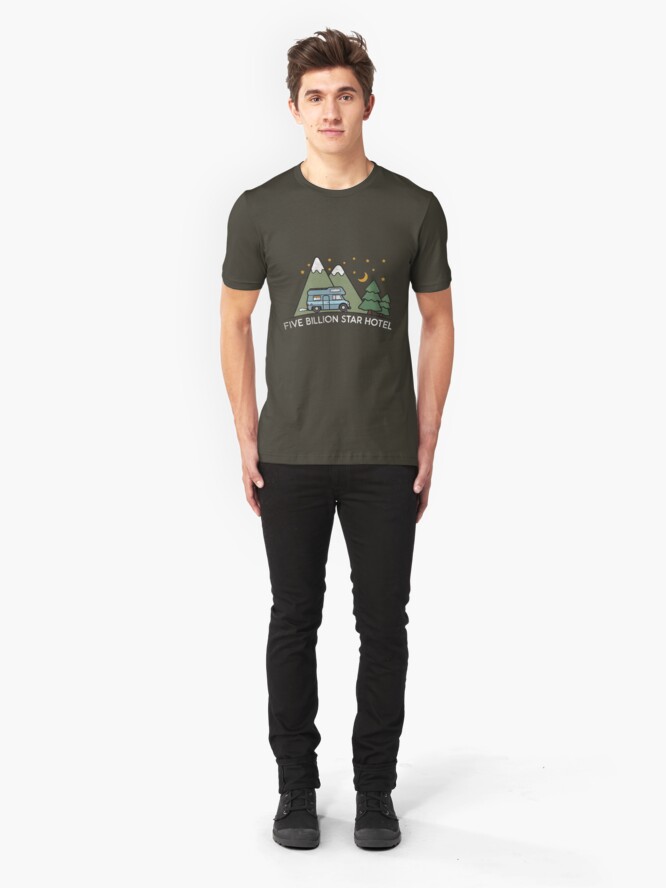 Alternative Ansicht von Campervan: 5 Billion Star Hotel Camping Gift Slim Fit T-Shirt
