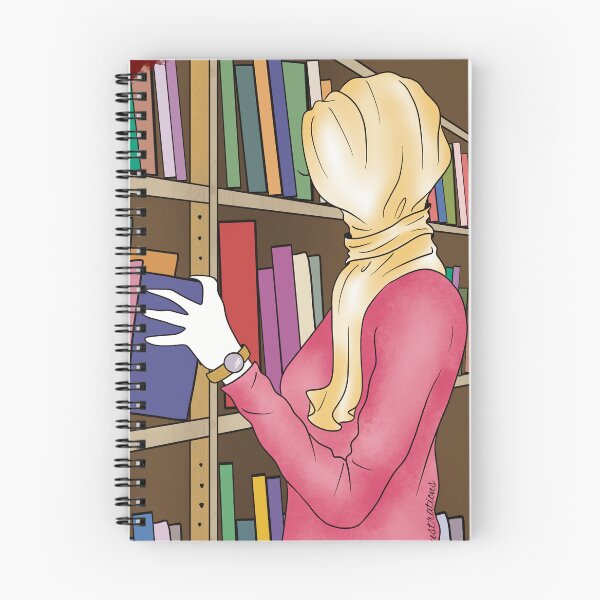 Item preview, LIBRARY CORNER (PINK); MUSLIM GIFTS; HIJABI GIFT; EID GIFT; MUSLIM WOMAN GIFT; HIJABI FASHION ILLUSTRATION designed and sold by SKBillustrations.