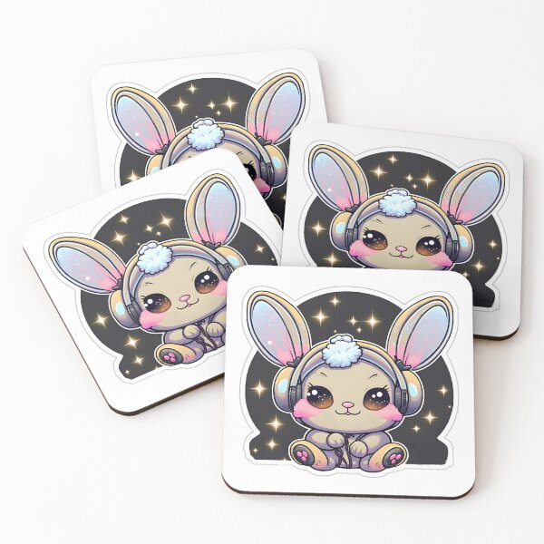 Item preview, Cute baby bunny with earmuffs in winter wonderland designed and sold by Tuko Designs.