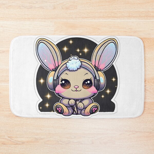 Item preview, Cute baby bunny with earmuffs in winter wonderland designed and sold by Tuko Designs.