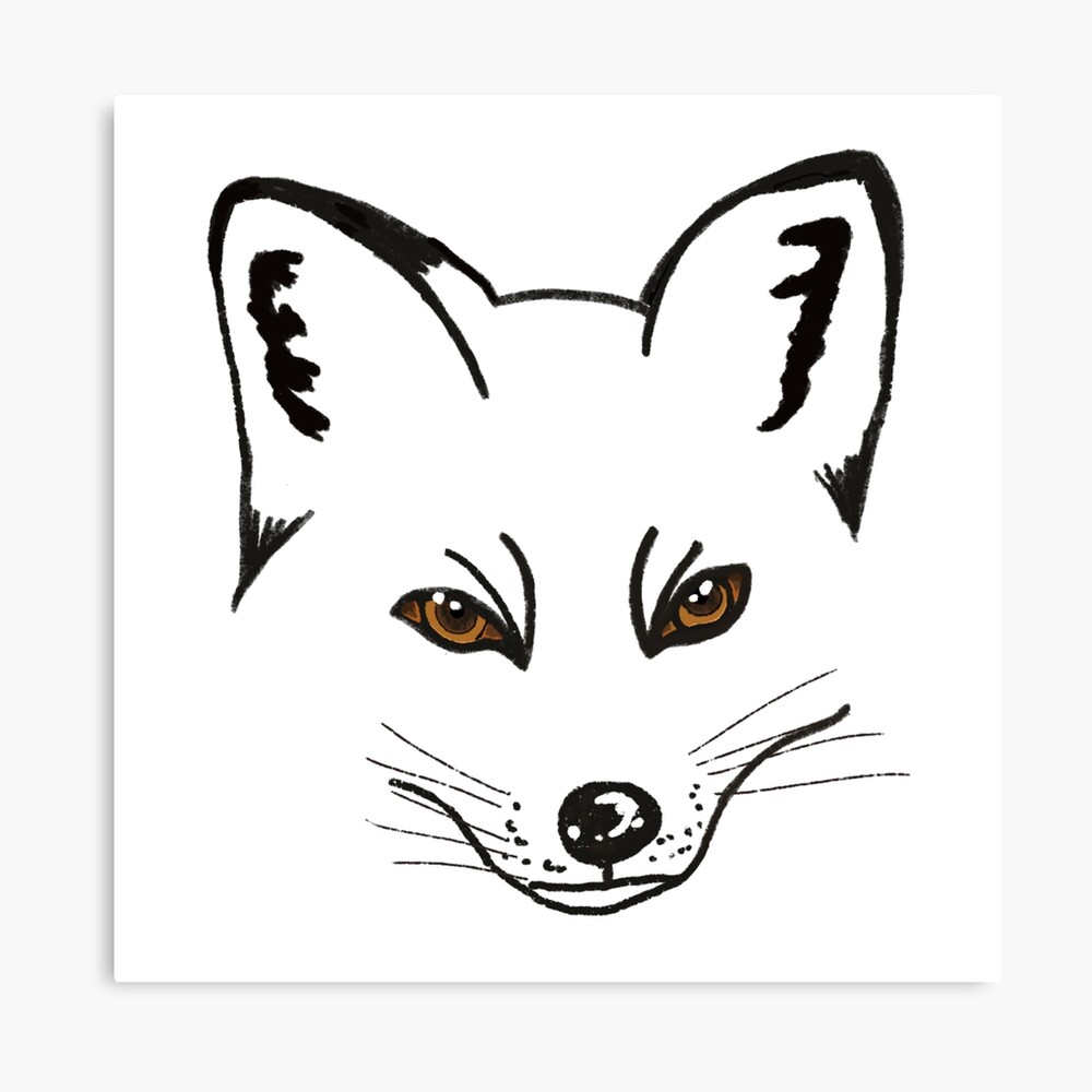 Premium Vector | Cute fox face cartoon illustration in coloring page style  baby wild animal