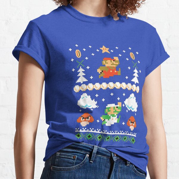Item preview, Super Jump Mushroom Ugly Sweater Game Hero Christmas Trek designed and sold by AKR-Hobby.