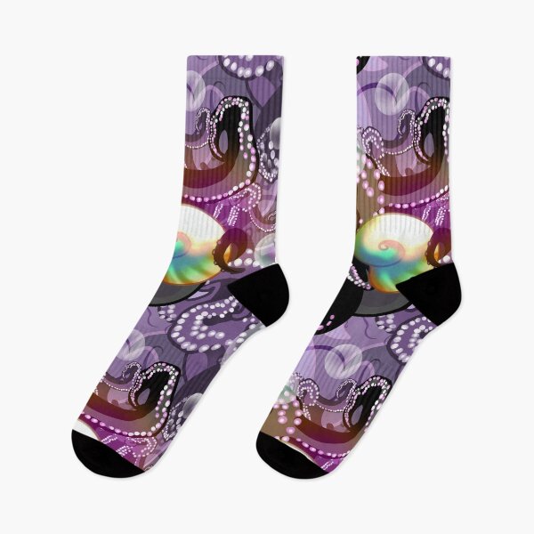 Item preview, Purple and black octopus tentacles iridescent seashell rainbow bubble shimmer designed and sold by sandpaperdaisy.