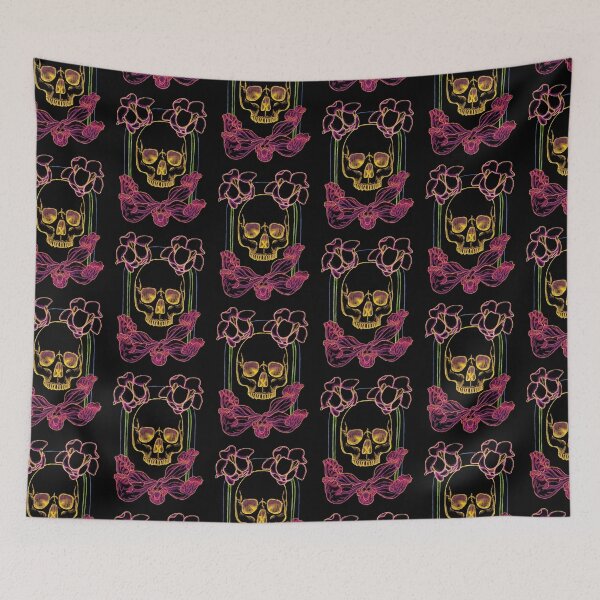 Item preview, Neon Skull Over Purple Pitcher Plant (Pink Glow) designed and sold by Tippitiwichet.