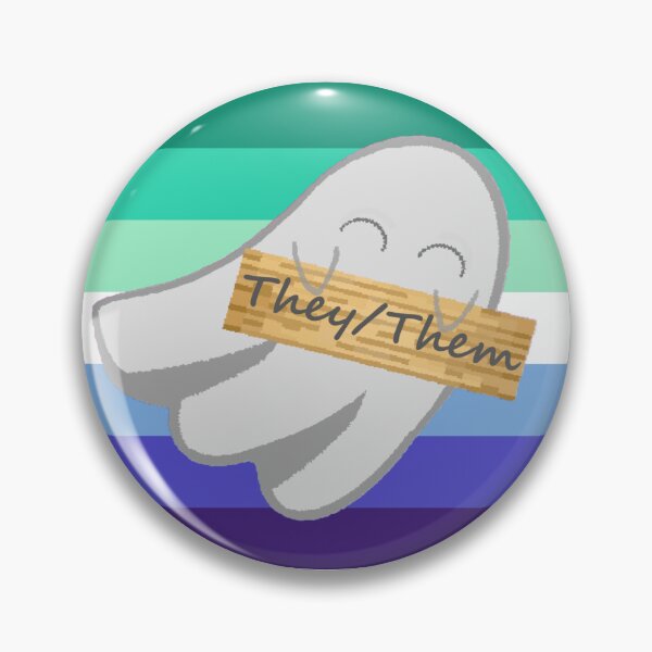 Item preview, They/Them Gay Pronoun Ghost designed and sold by Forest-Bird.