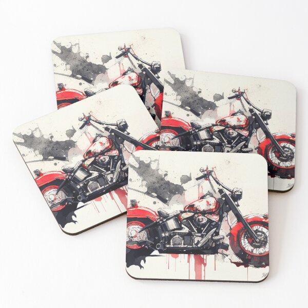 Item preview, Classic Harley Davidson Softail Motorcycle, Ink Splatter Poster, Motorcycle Series designed and sold by paulosully.