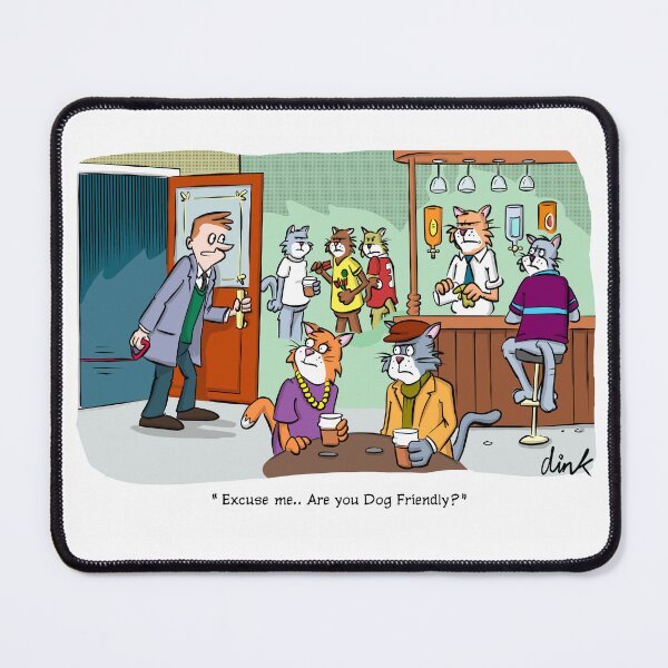 Item preview, Are you Dog friendly? A dog or cat cartoon greetings card designed and sold by Dinktoons.