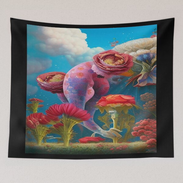 Item preview, Abstraction illustrative rosery Colorful hippie style Splash Flowers Imagination of dream  桜 world art bloomcore designed and sold by ValleyDream.