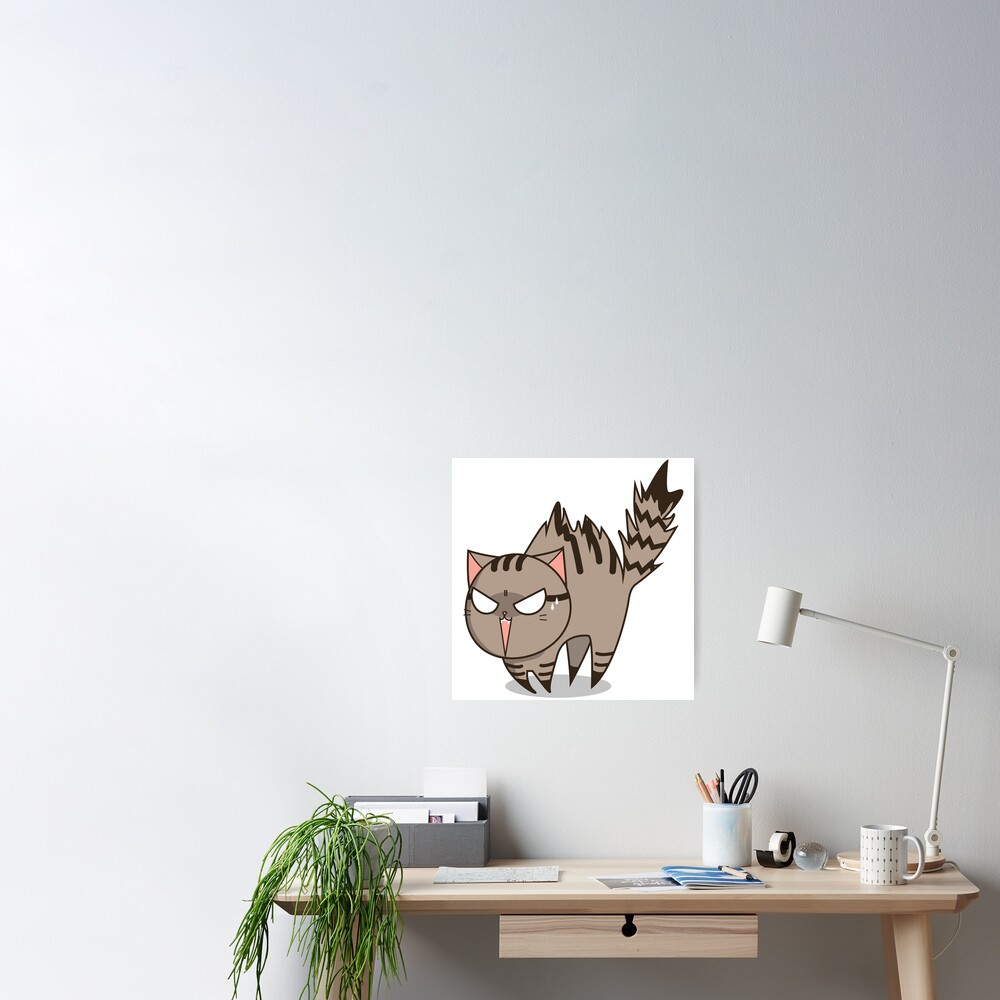 Cute angry cat hissing No. Sticker by StockPhotosArt Com - Pixels