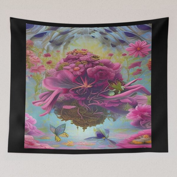 Item preview, Abstraction illustrative rosery Colorful hippie style Splash Flowers Imagination of dream  桜 world art bloomcore designed and sold by ValleyDream.