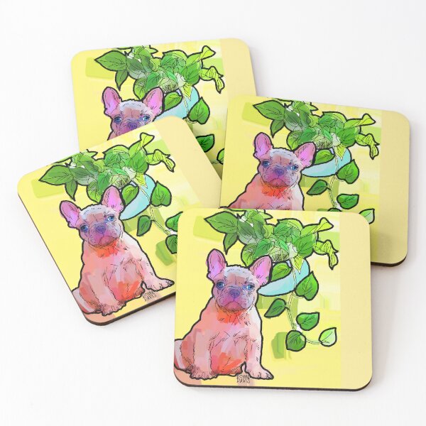 Item preview, French Bulldog and a Pathos houseplant designed and sold by donnadavisart.