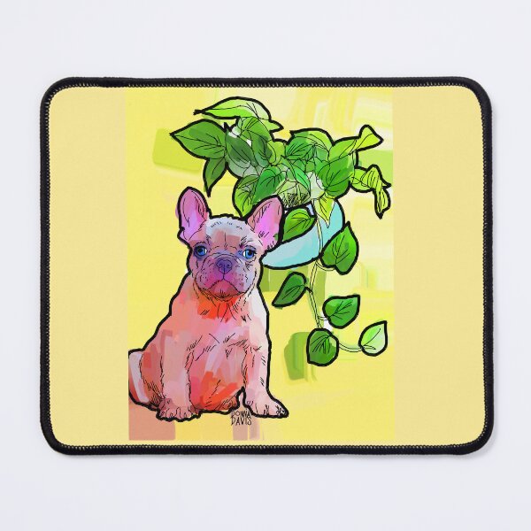 Item preview, French Bulldog and a Pathos houseplant designed and sold by donnadavisart.