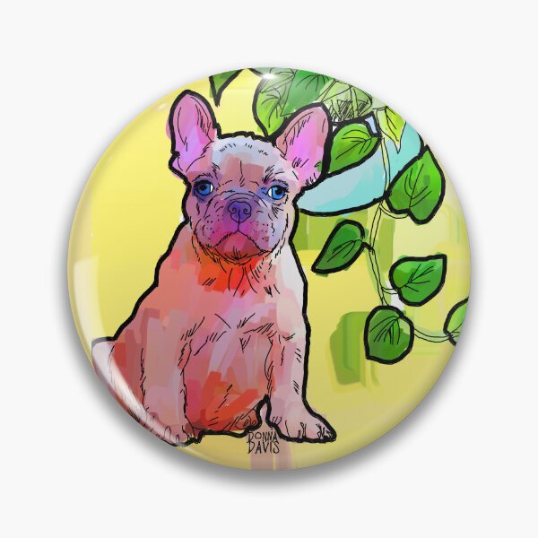 Item preview, French Bulldog and a Pathos houseplant designed and sold by donnadavisart.