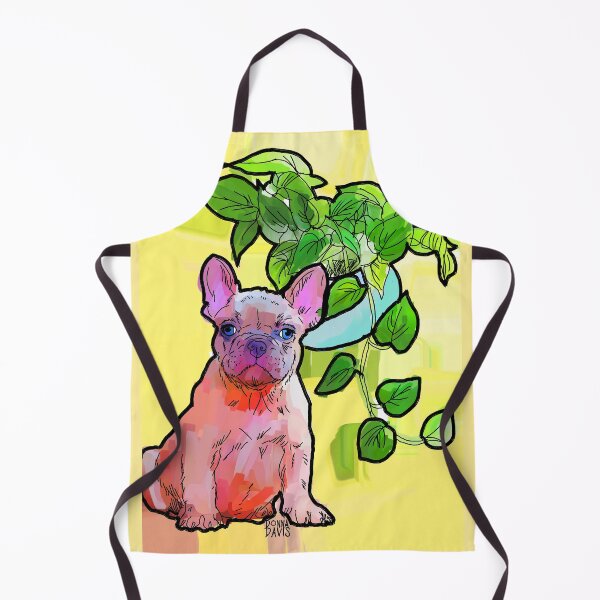 Item preview, French Bulldog and a Pathos houseplant designed and sold by donnadavisart.