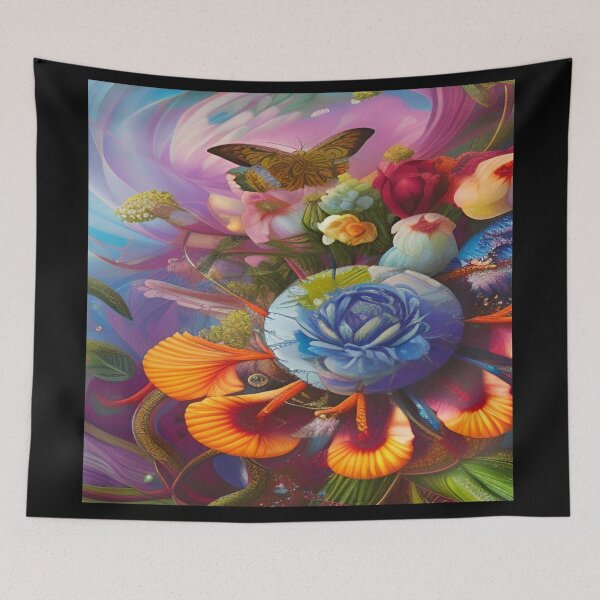 Item preview, Abstraction illustrative rosery Colorful hippie style Splash Flowers Imagination of dream  桜 world art bloomcore designed and sold by ValleyDream.