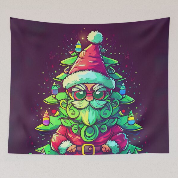Item preview, Cool santa christmas tree card designed and sold by XmasPatterns.