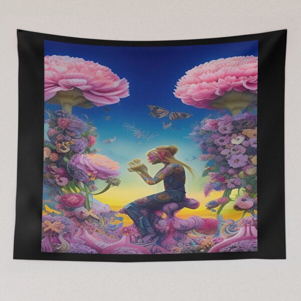 Item preview, Abstraction illustrative rosery Colorful hippie style Splash Flowers Imagination of dream  桜 world art bloomcore designed and sold by ValleyDream.