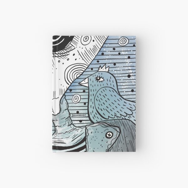 Skull and blue bird Hardcover Journal