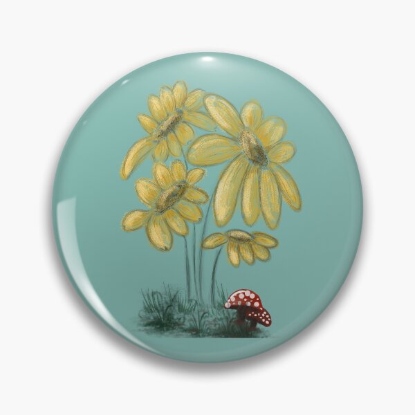 Item preview, Yellow flowers and red little mushrooms  designed and sold by AlinaSCorner.