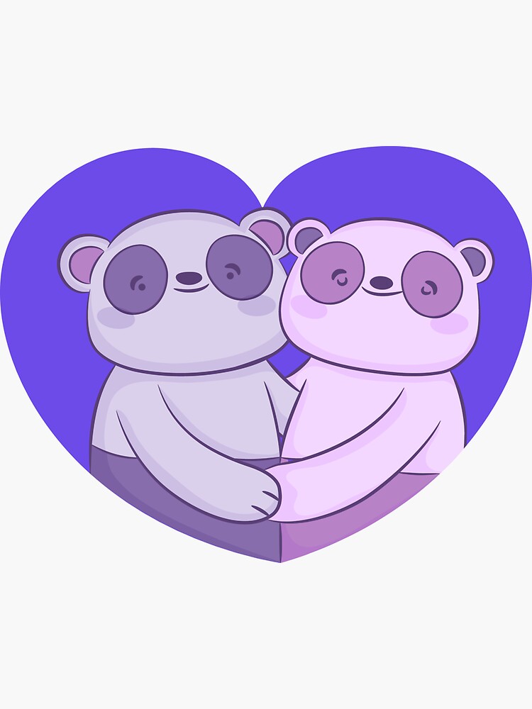 Panda And Brownie Bear Couple Sticker For Sale By Storemuzan Redbubble 