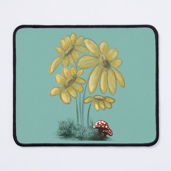 Item preview, Yellow flowers and red little mushrooms  designed and sold by AlinaSCorner.
