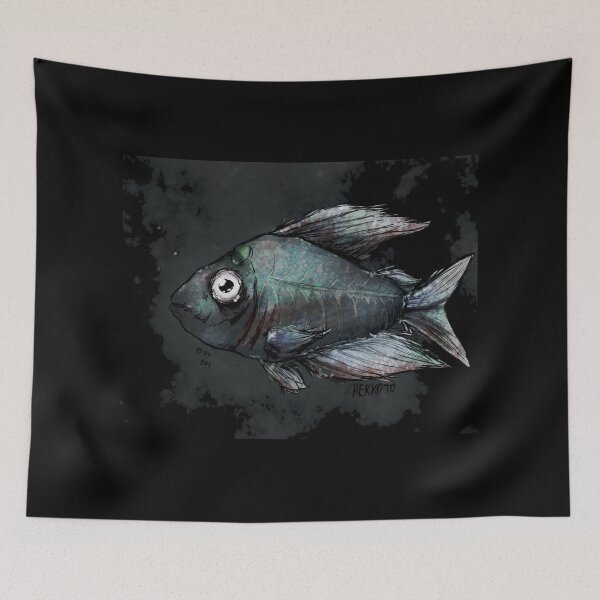 Item preview, Scary spooky fish monster horror designed and sold by Hekkoto.