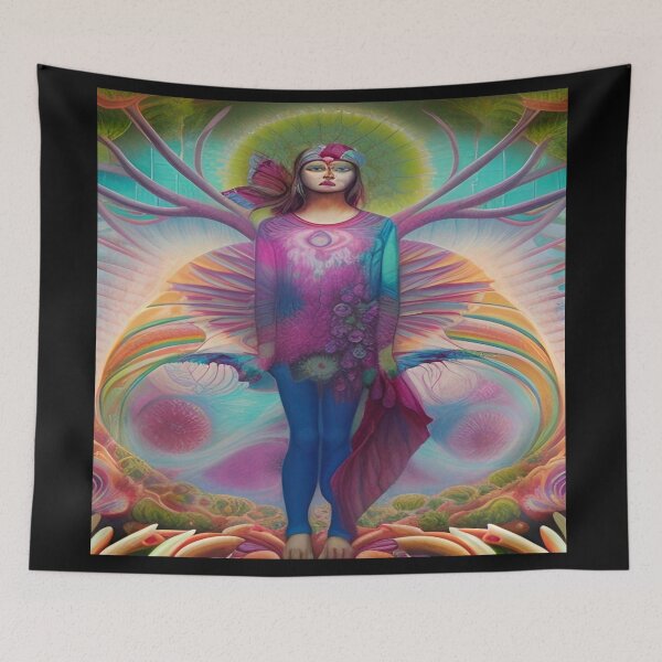 Item preview, Abstraction illustrative rosery Colorful hippie style Splash Flowers Imagination of dream  桜 world art bloomcore designed and sold by ValleyDream.