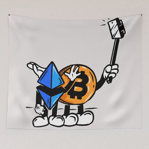 Item preview, Bitcoin and Ethereum: Friends Forever  designed and sold by ClothingnCrypto.