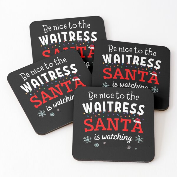 Item preview, Be nice to the waitress Santa is Watching Funny Xmas designed and sold by ibeargifts.