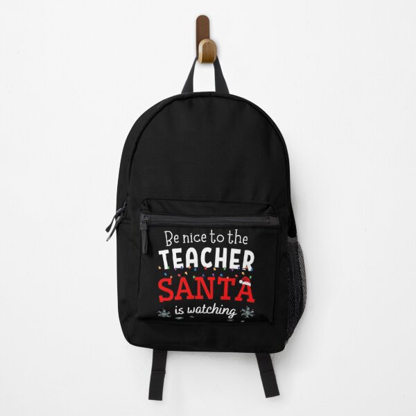 Item preview, Be nice to the teacher santa watching funny school christmas designed and sold by ibeargifts.
