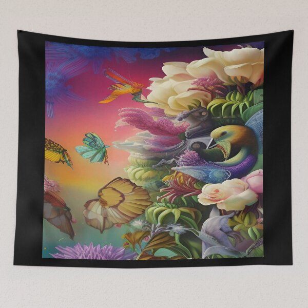 Item preview, Abstraction illustrative rosery Colorful hippie style Splash Flowers Imagination of dream  桜 world art bloomcore designed and sold by ValleyDream.