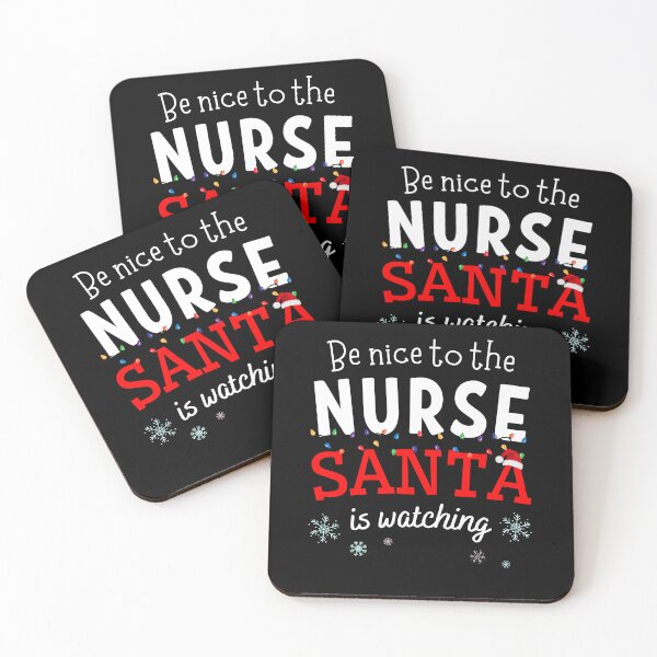 Item preview, Be nice to the nurse santa watching funny designed and sold by ibeargifts.