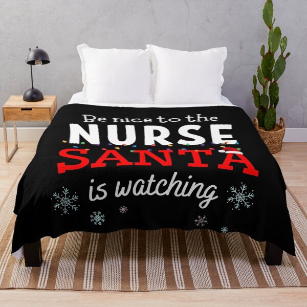 Item preview, Be nice to the nurse santa watching funny designed and sold by ibeargifts.