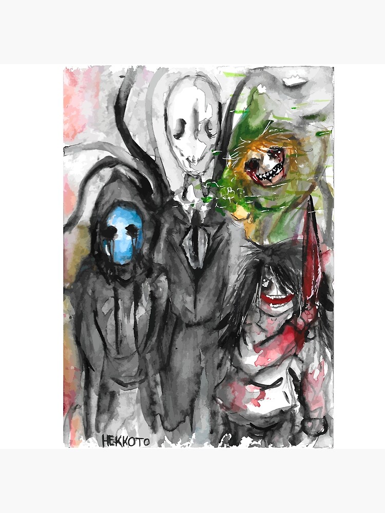 Creepypasta Art Print Set Of 4 Slenderman Jeff Jack Ben By 