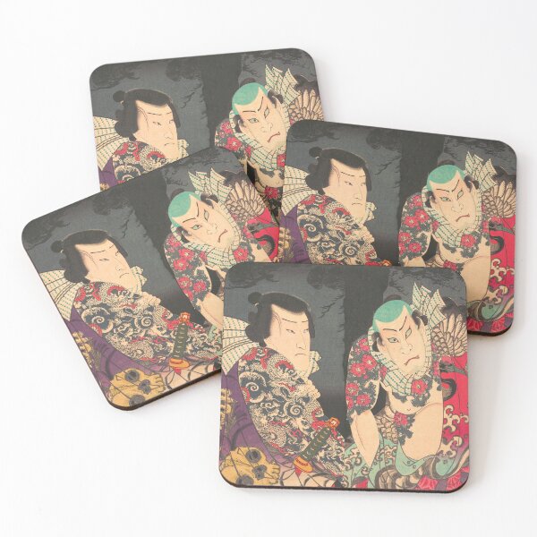 Item preview, Two Warriors | Japanese Edo Design designed and sold by andydavistech.