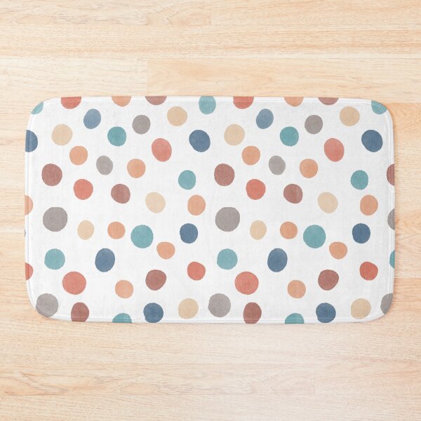 Item preview, Boho Dots Pattern in Retro Colors Turquoise Blue Beige Red Grey and Terracota designed and sold by MFGB-Creations.