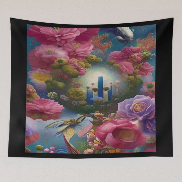 Item preview, Abstraction illustrative rosery Colorful hippie style Splash Flowers Imagination of dream  桜 world art bloomcore designed and sold by ValleyDream.