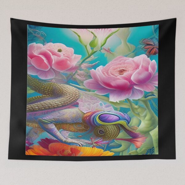 Item preview, Abstraction illustrative rosery Colorful hippie style Splash Flowers Imagination of dream  桜 world art bloomcore designed and sold by ValleyDream.