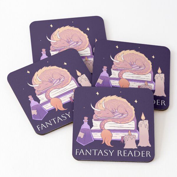 Item preview, Dragon sleeping on books - Fantasy reader designed and sold by Yarafantasyart.