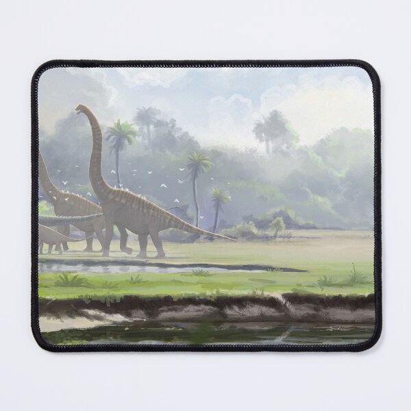 Item preview, Sauropod herd in landscape designed and sold by Paleo-parallax.