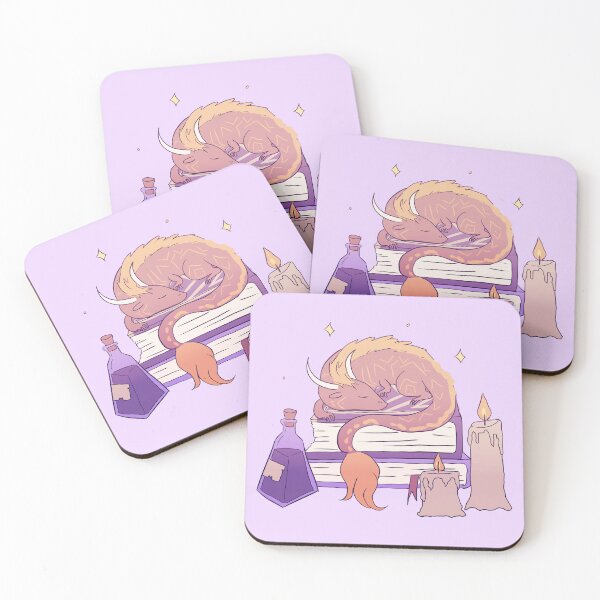Item preview, Cute Dragon sleeping on books - Fantasy reader  designed and sold by Yarafantasyart.