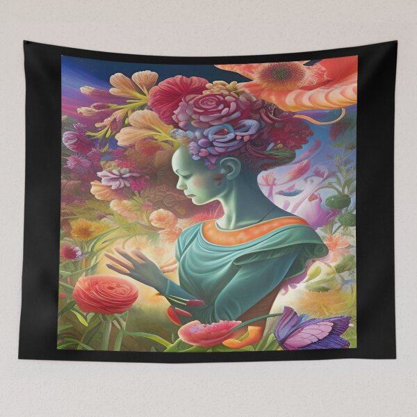 Item preview, Abstraction illustrative rosery Colorful hippie style Splash Flowers Imagination of dream  桜 world art bloomcore designed and sold by ValleyDream.