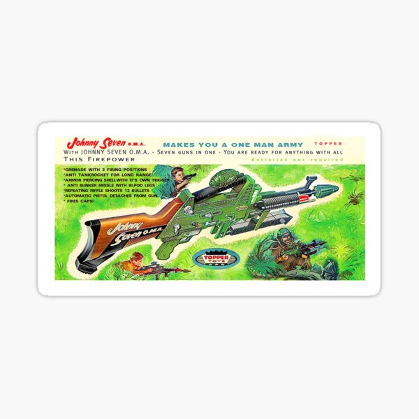 Johnny Seven one man army toy Sticker