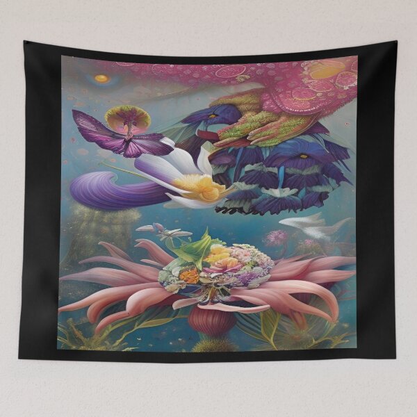 Item preview, Abstraction illustrative rosery Colorful hippie style Splash Flowers Imagination of dream  桜 world art bloomcore designed and sold by ValleyDream.