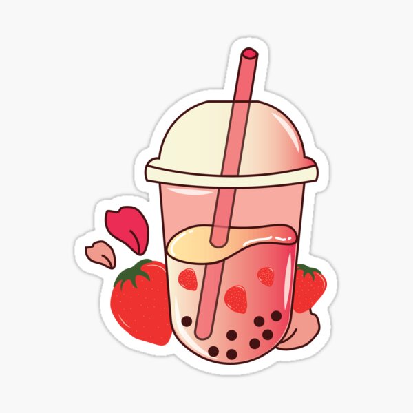 Cute Strawberry Bubble Tea Sticker For Sale By Arwaib Redbubble 7164