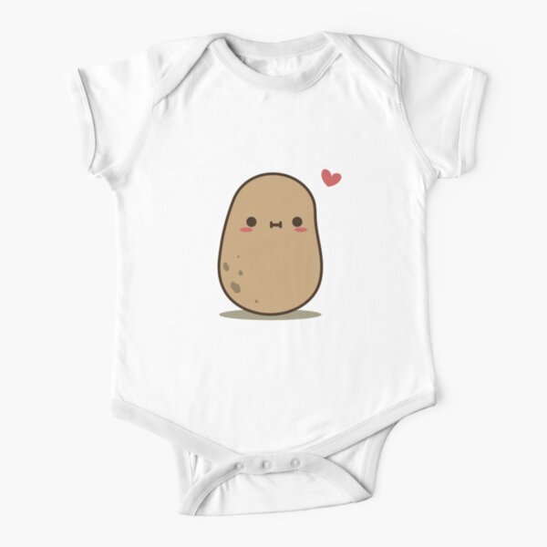 Cute Potato in love Short Sleeve Baby One-Piece