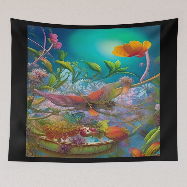 Item preview, Abstraction illustrative rosery Colorful hippie style Splash Flowers Imagination of dream  桜 world art bloomcore designed and sold by ValleyDream.