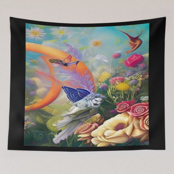 Item preview, Abstraction illustrative rosery Colorful hippie style Splash Flowers Imagination of dream  桜 world art bloomcore designed and sold by ValleyDream.