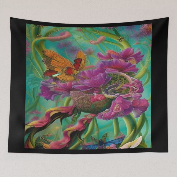 Item preview, Abstraction illustrative rosery Colorful hippie style Splash Flowers Imagination of dream  桜 world art bloomcore designed and sold by ValleyDream.